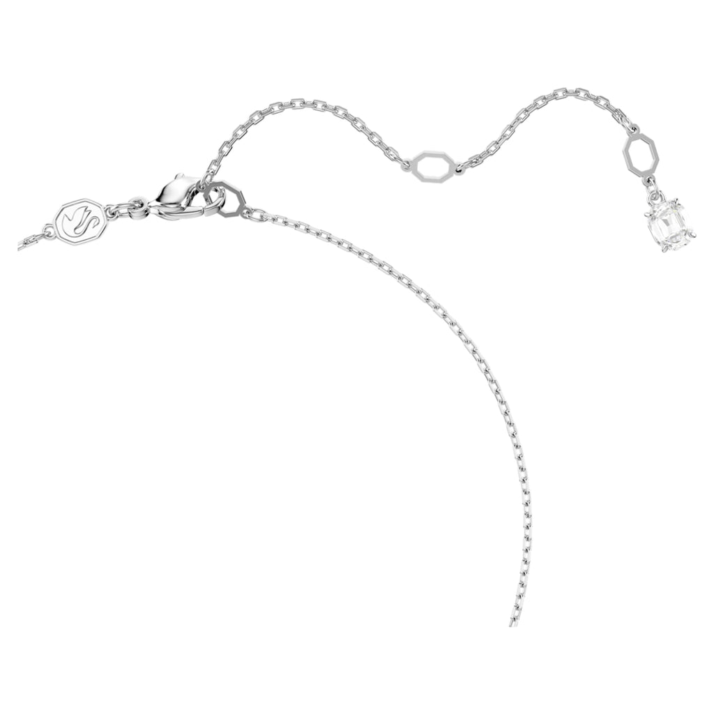 Swarovski Matrix set Crystal pearl, Round cut, White, Rhodium plated