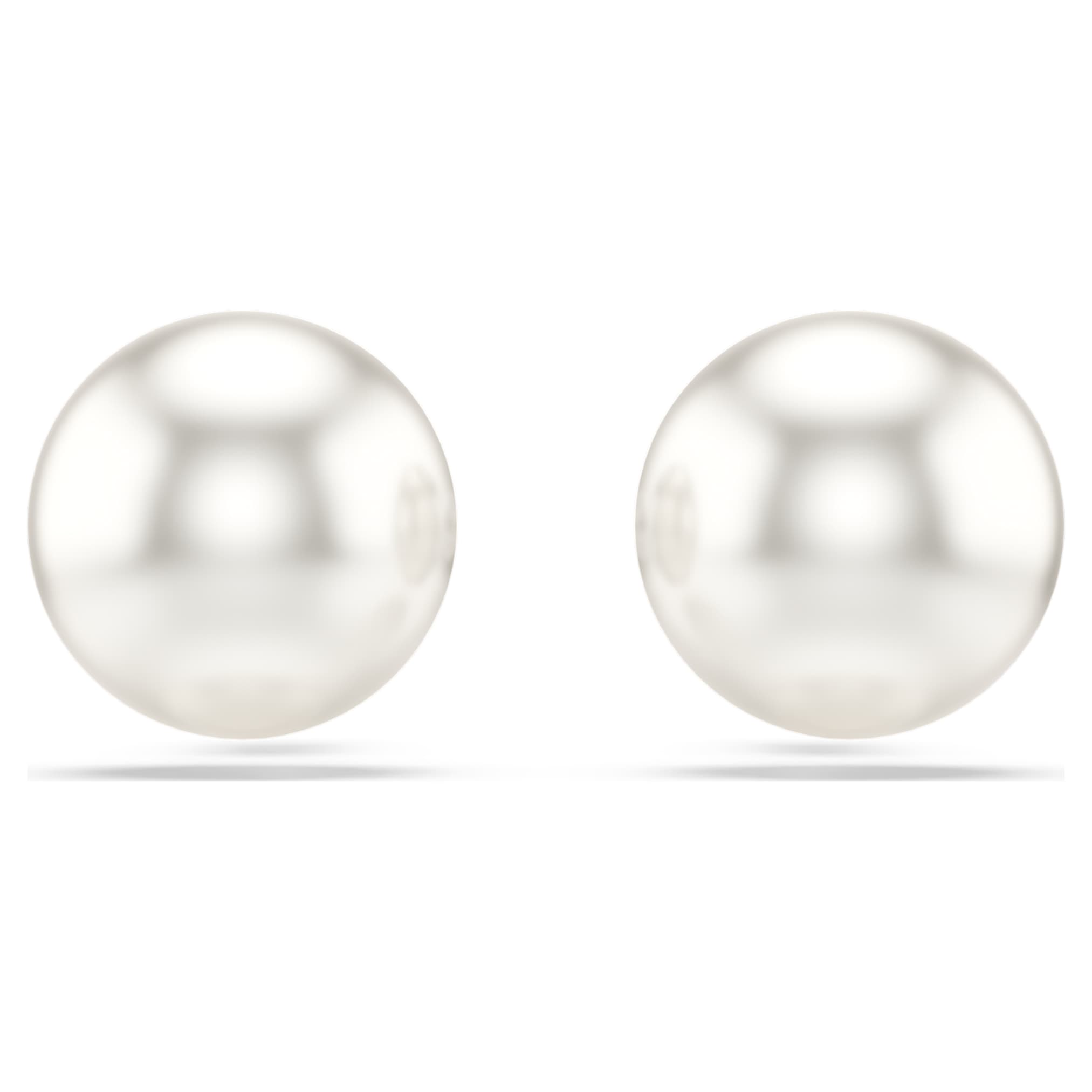 Swarovski Matrix stud earrings Crystal pearl, White, Rhodium plated