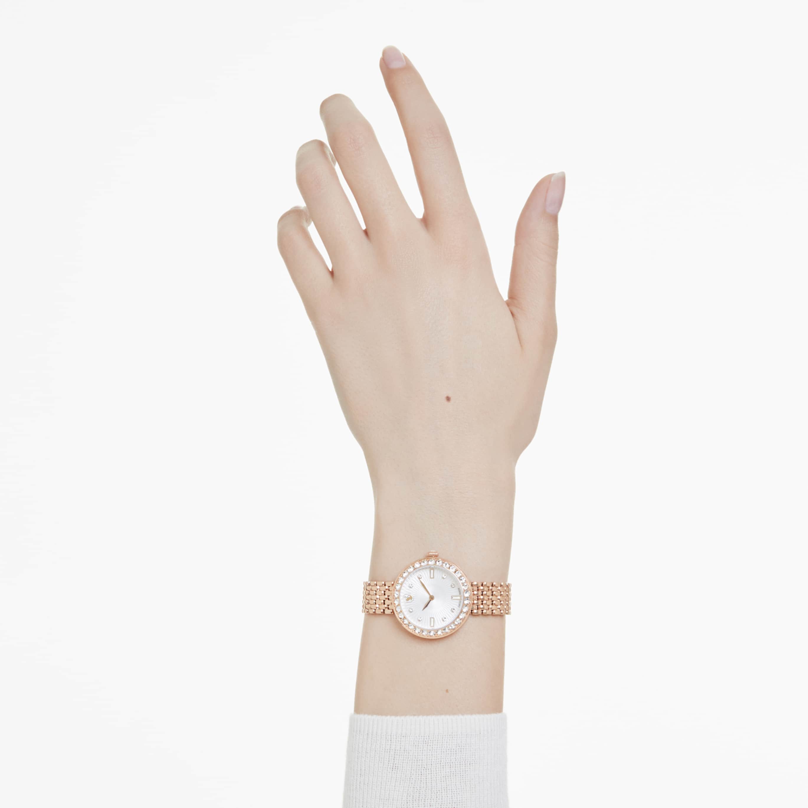 Swarovski Matrix tennis 7-link watch Swiss Made, Metal bracelet, Rose gold tone, Mixed metal finish