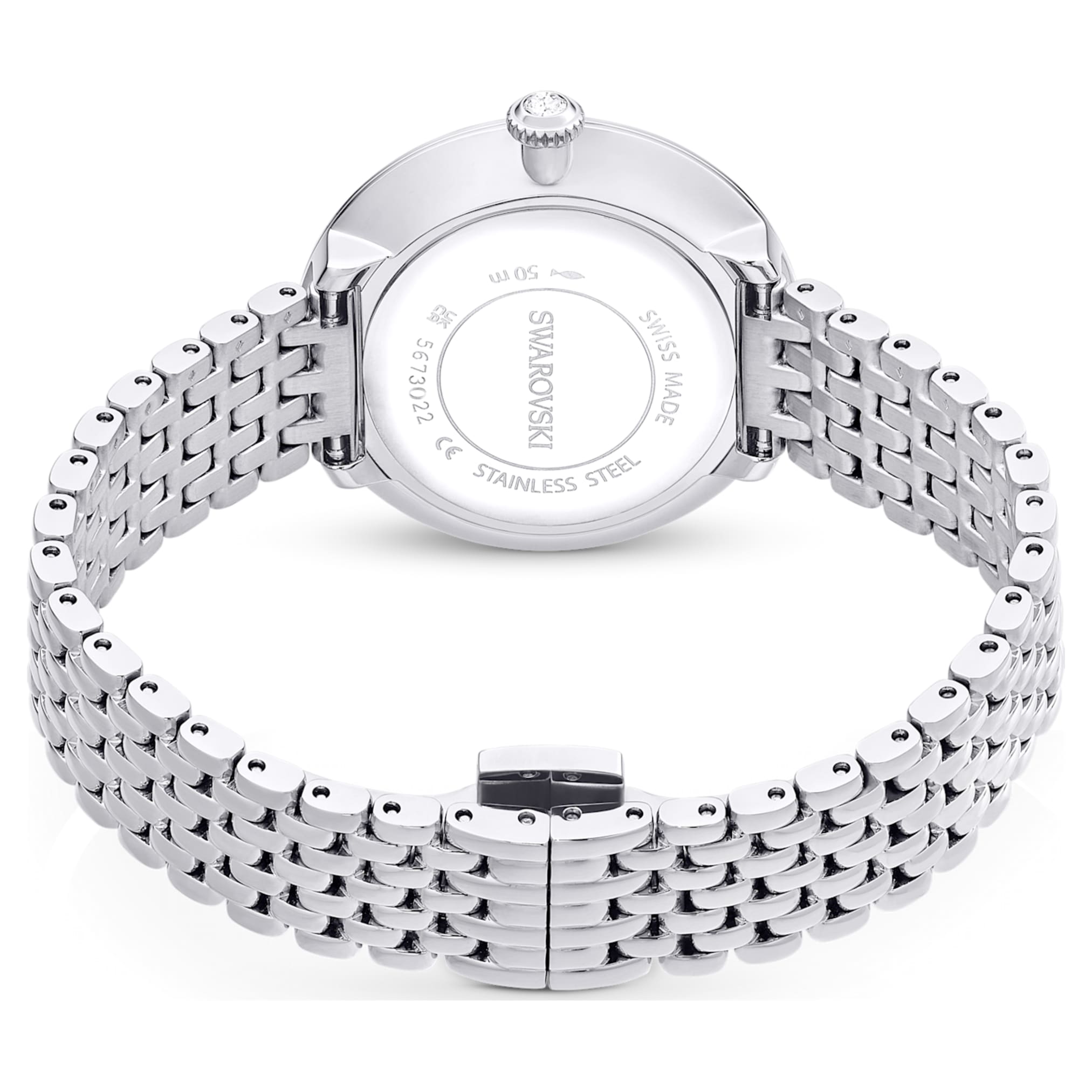 Swarovski Matrix tennis 7-link watch Swiss Made, Metal bracelet, Silver tone, Stainless steel