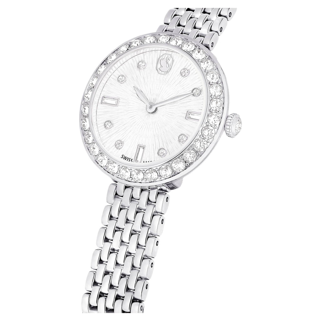 Swarovski Matrix tennis 7-link watch Swiss Made, Metal bracelet, Silver tone, Stainless steel