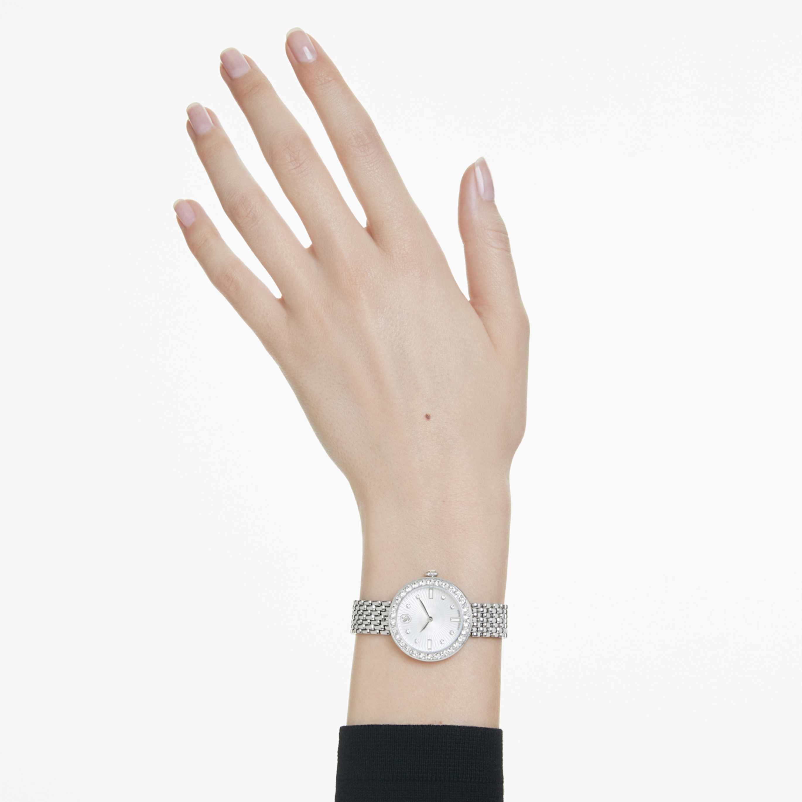 Swarovski Matrix tennis 7-link watch Swiss Made, Metal bracelet, Silver tone, Stainless steel
