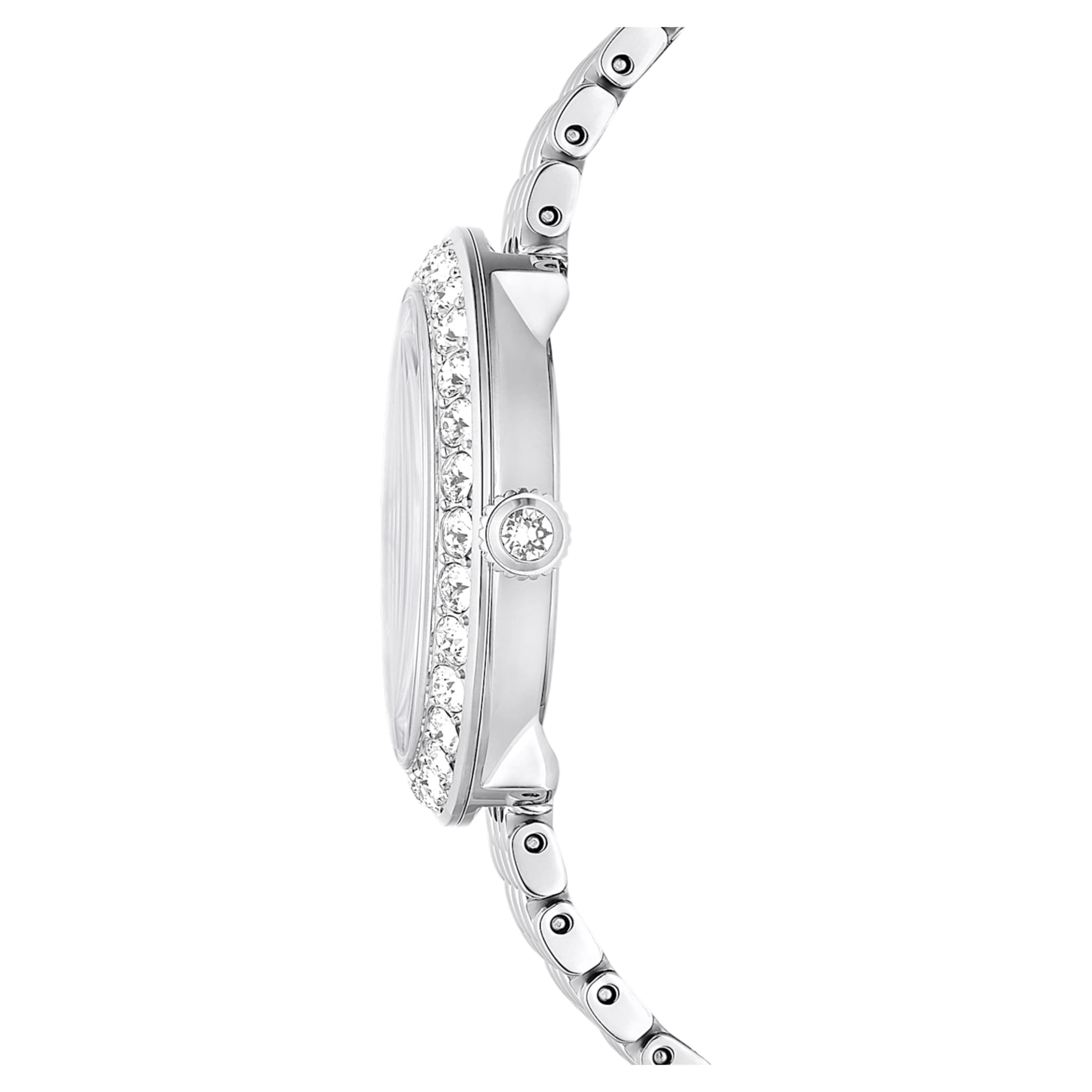 Swarovski Matrix tennis 7-link watch Swiss Made, Metal bracelet, Silver tone, Stainless steel