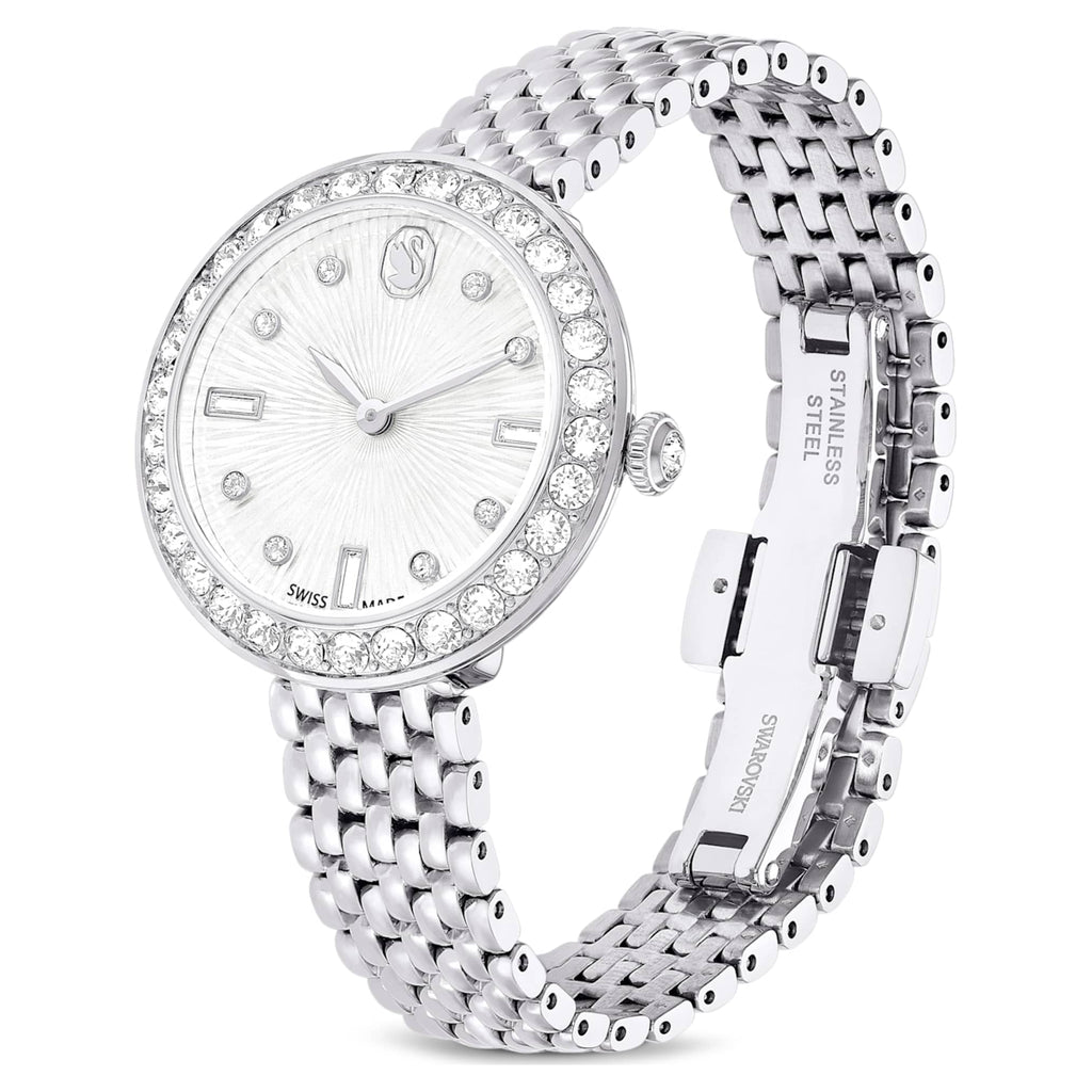 Swarovski Matrix tennis 7-link watch Swiss Made, Metal bracelet, Silver tone, Stainless steel