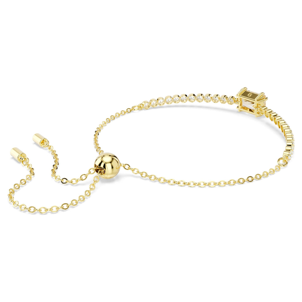 Swarovski Matrix Tennis bracelet Mixed cuts, Caramel, 18K gold finish