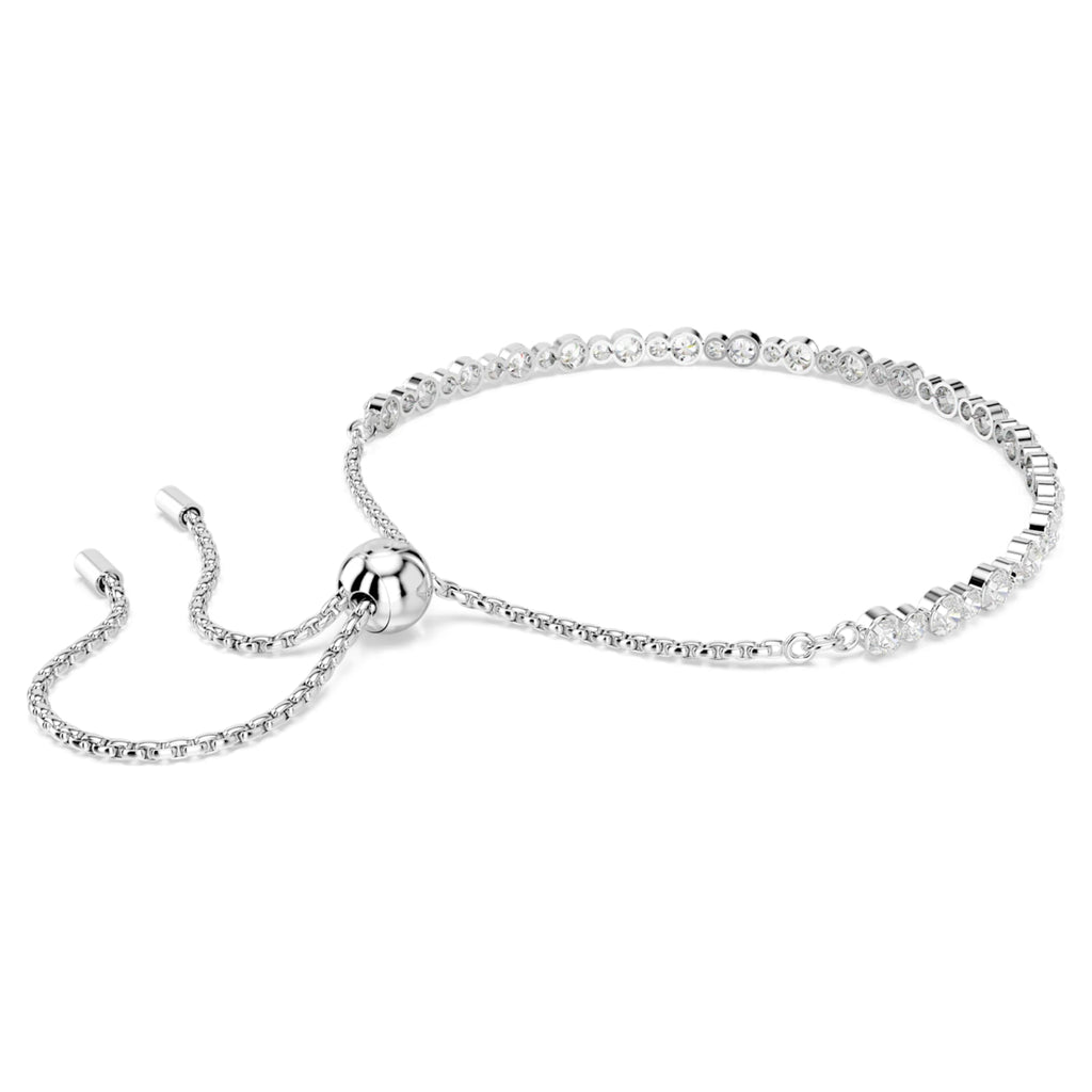 Swarovski Matrix Tennis bracelet Mixed round cuts, White, Rhodium plated