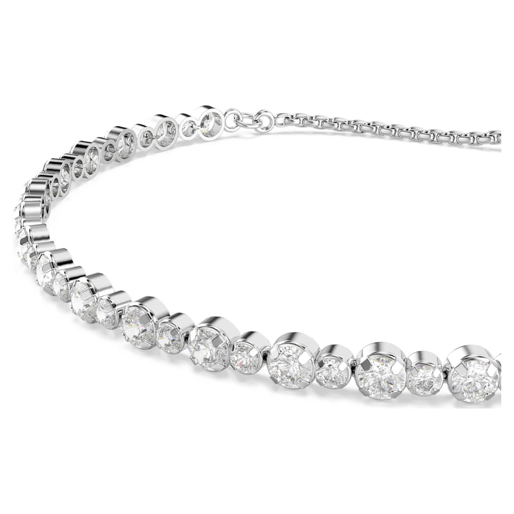 Swarovski Matrix Tennis bracelet Mixed round cuts, White, Rhodium plated