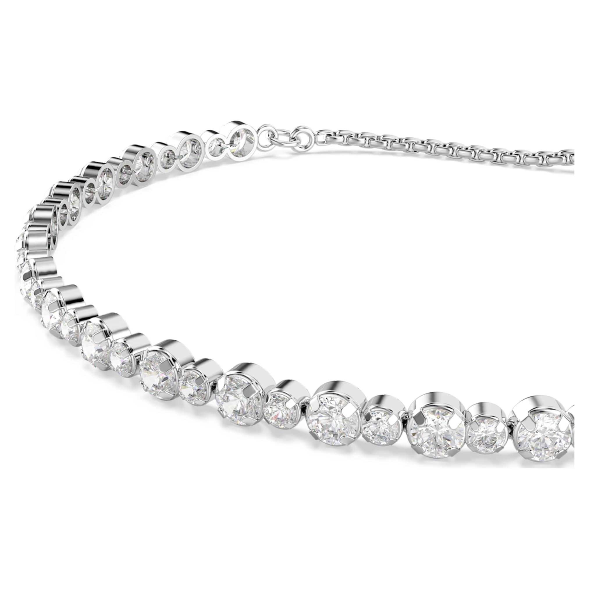 Swarovski Matrix Tennis bracelet Mixed round cuts, White, Rhodium plated