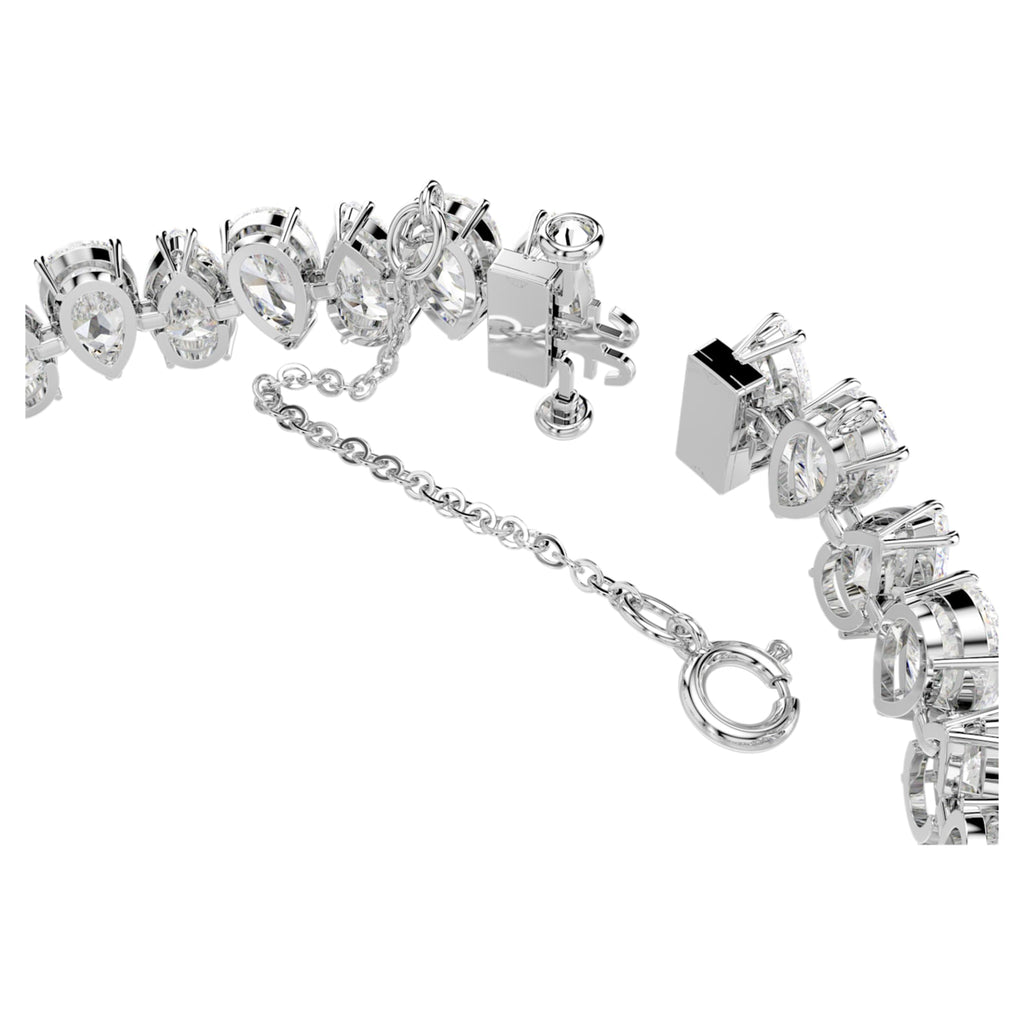 Swarovski Matrix Tennis bracelet Pear cut, White, Rhodium plated
