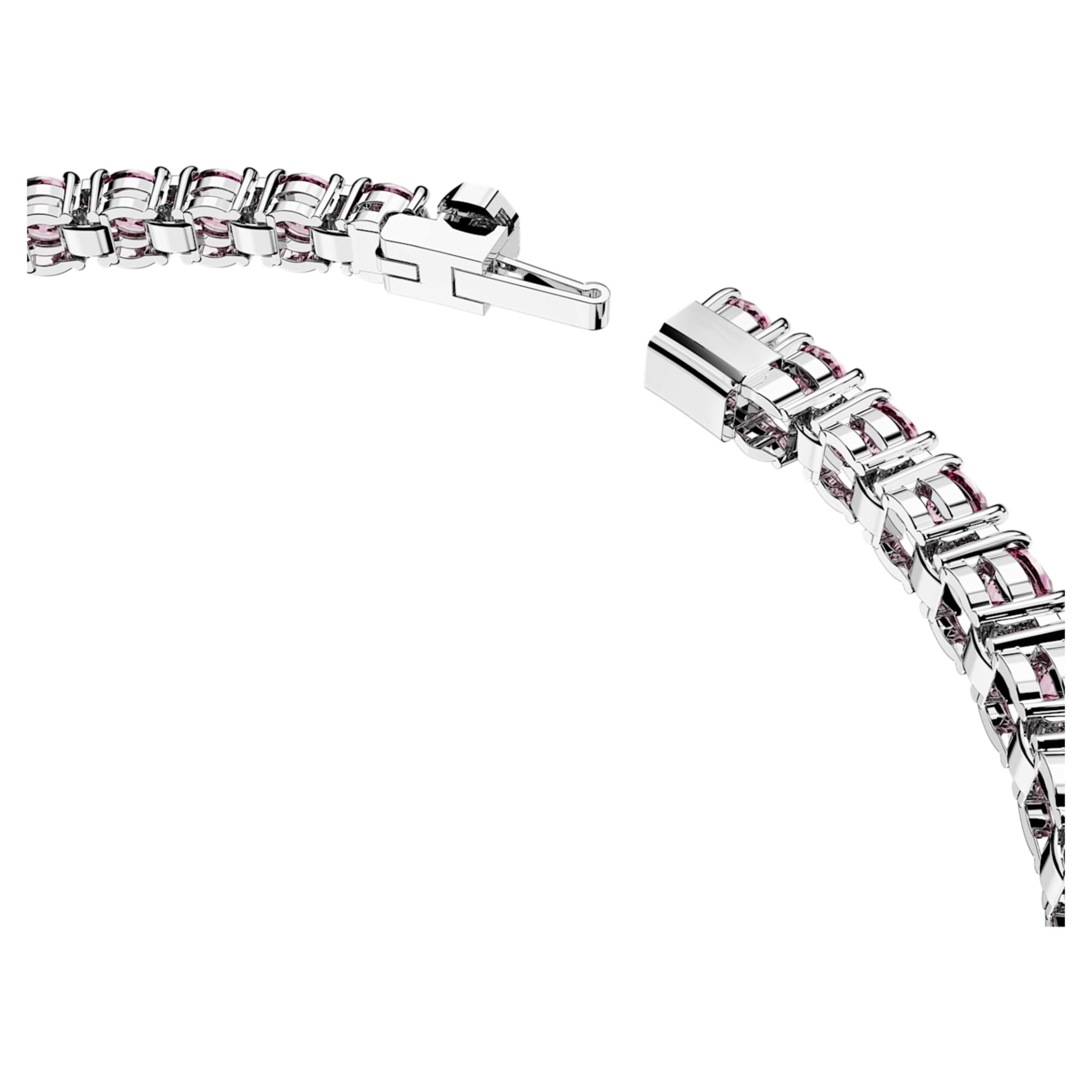 Swarovski Matrix Tennis bracelet Round cut, Pink, Rhodium plated