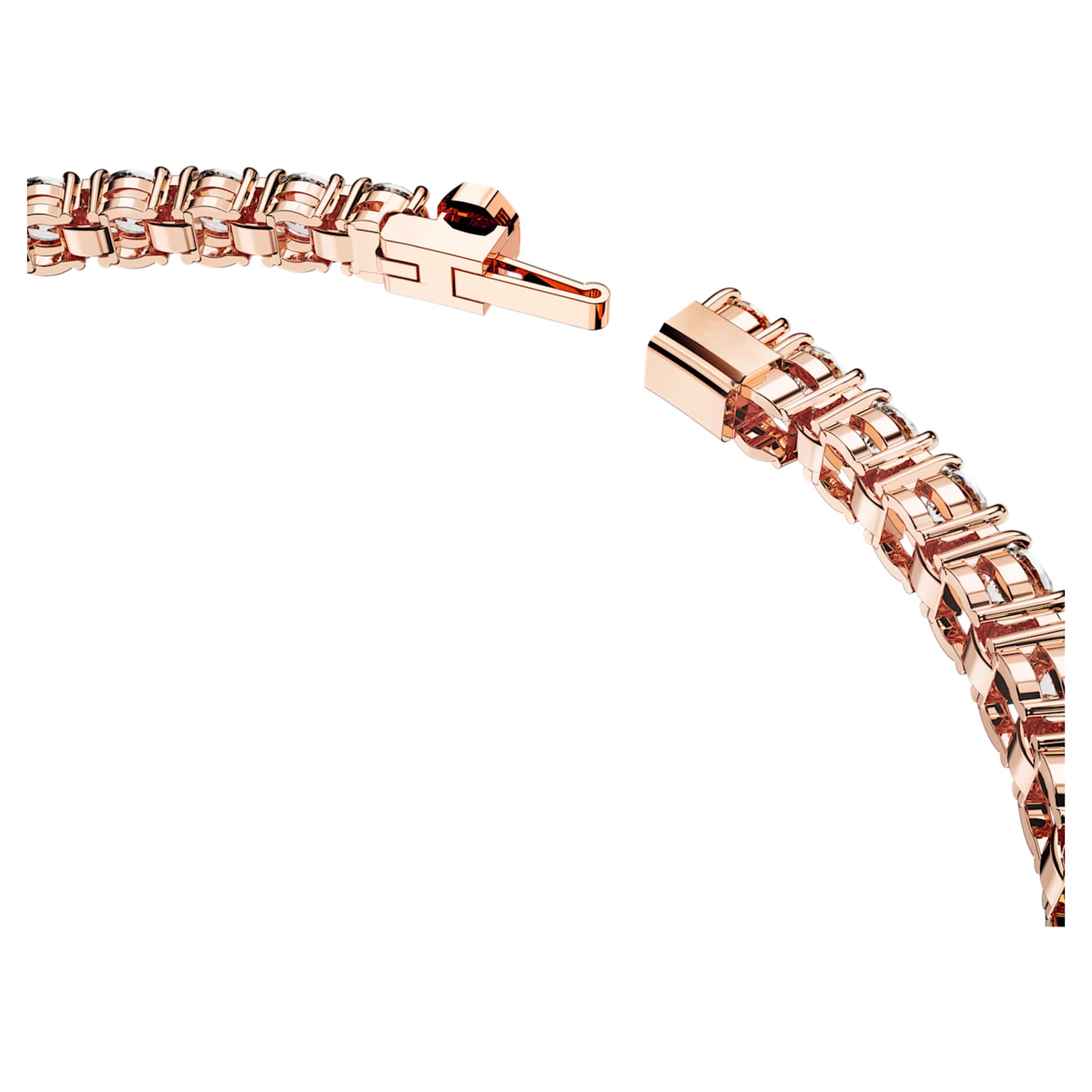 Swarovski Matrix Tennis bracelet Round cut, White, 18K rose gold finish
