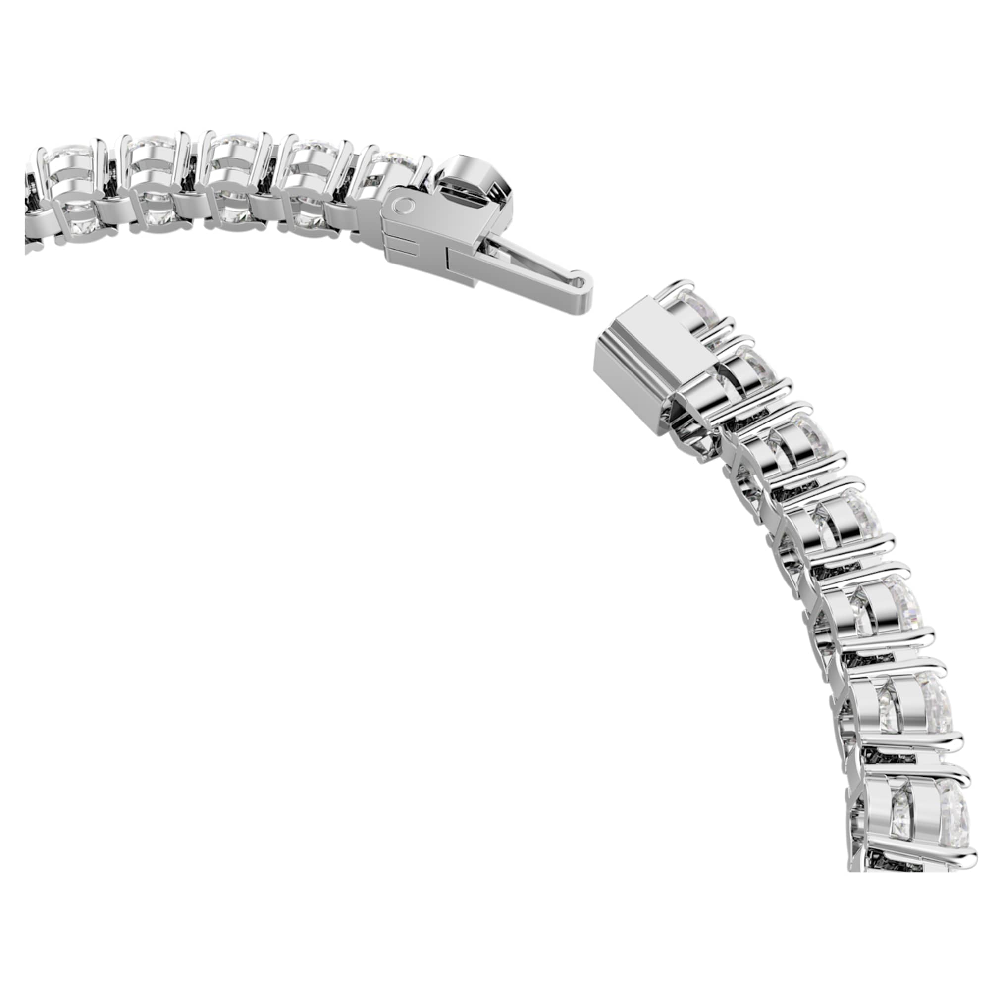 Swarovski Matrix Tennis bracelet Round cut, White, Rhodium plated