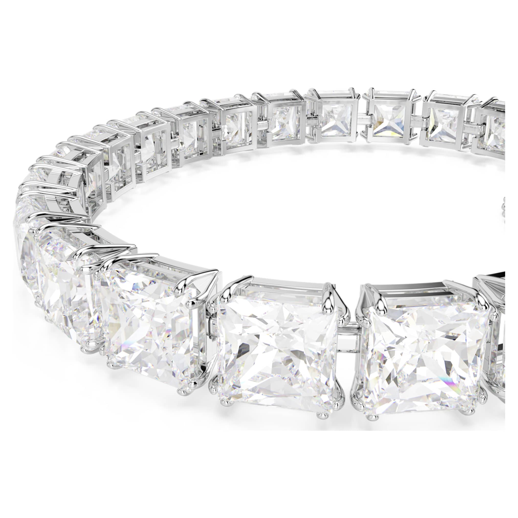 Swarovski Matrix Tennis bracelet White, Rhodium plated