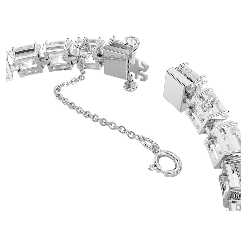 Swarovski Matrix Tennis bracelet White, Rhodium plated