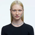 Swarovski Matrix Tennis necklace Pear cut, White, Rhodium plated