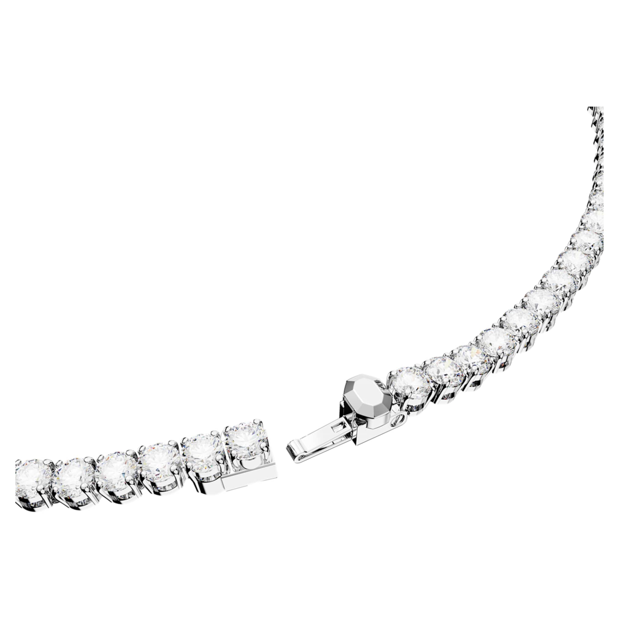 Swarovski Matrix Tennis set Round cut, White, Rhodium plated