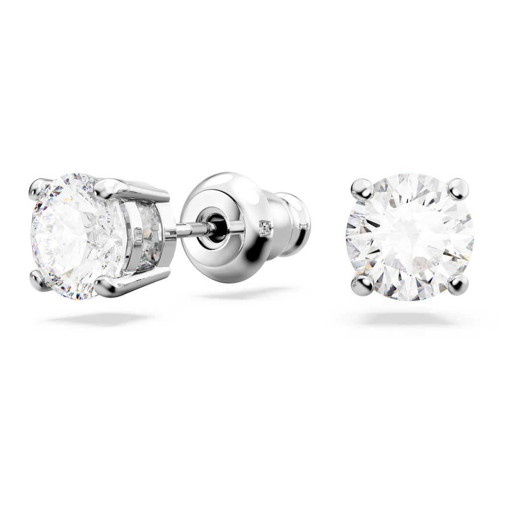 Swarovski Matrix Tennis set Round cut, White, Rhodium plated
