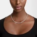 Swarovski Matrix Tennis set Round cut, White, Rhodium plated