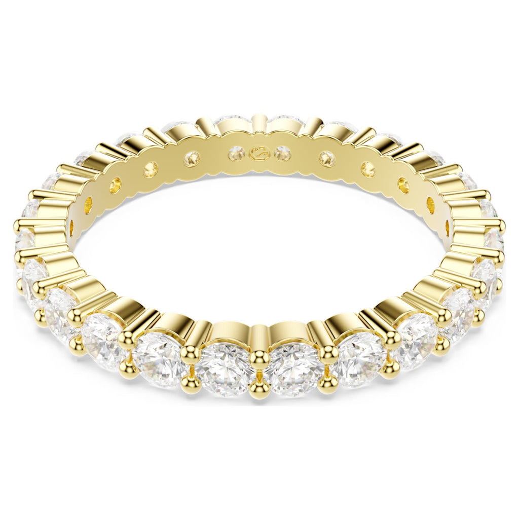 Swarovski Matrix Vittore band ring Round cut, White, 18K gold finish