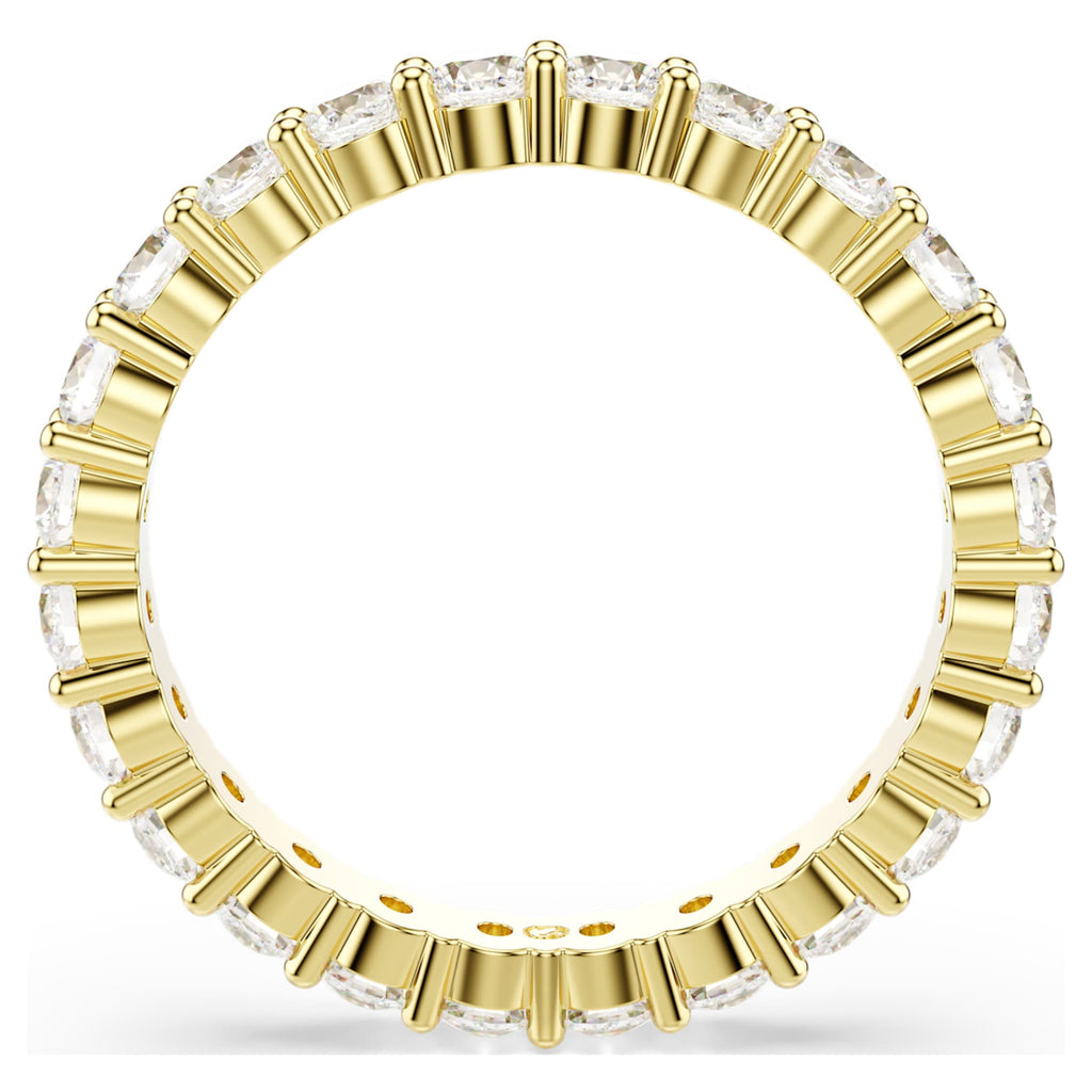 Swarovski Matrix Vittore band ring Round cut, White, 18K gold finish