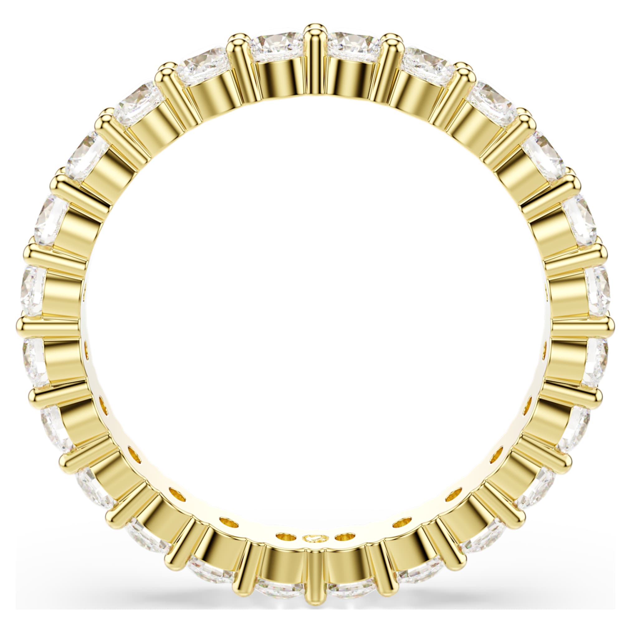 Swarovski Matrix Vittore band ring Round cut, White, 18K gold finish