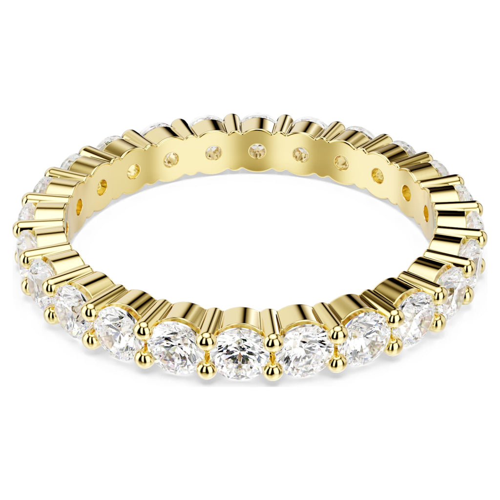 Swarovski Matrix Vittore band ring Round cut, White, 18K gold finish