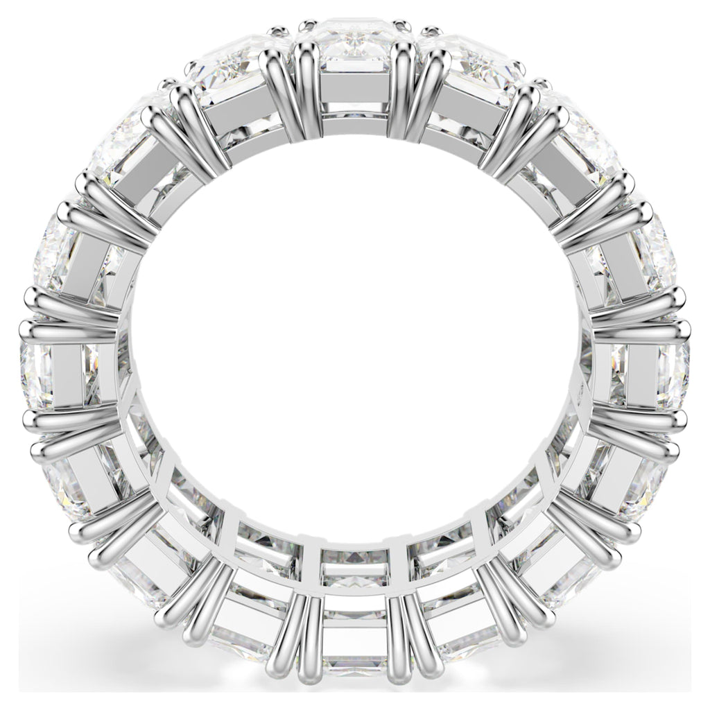 Swarovski Matrix Vittore ring Baguette cut, White, Rhodium plated