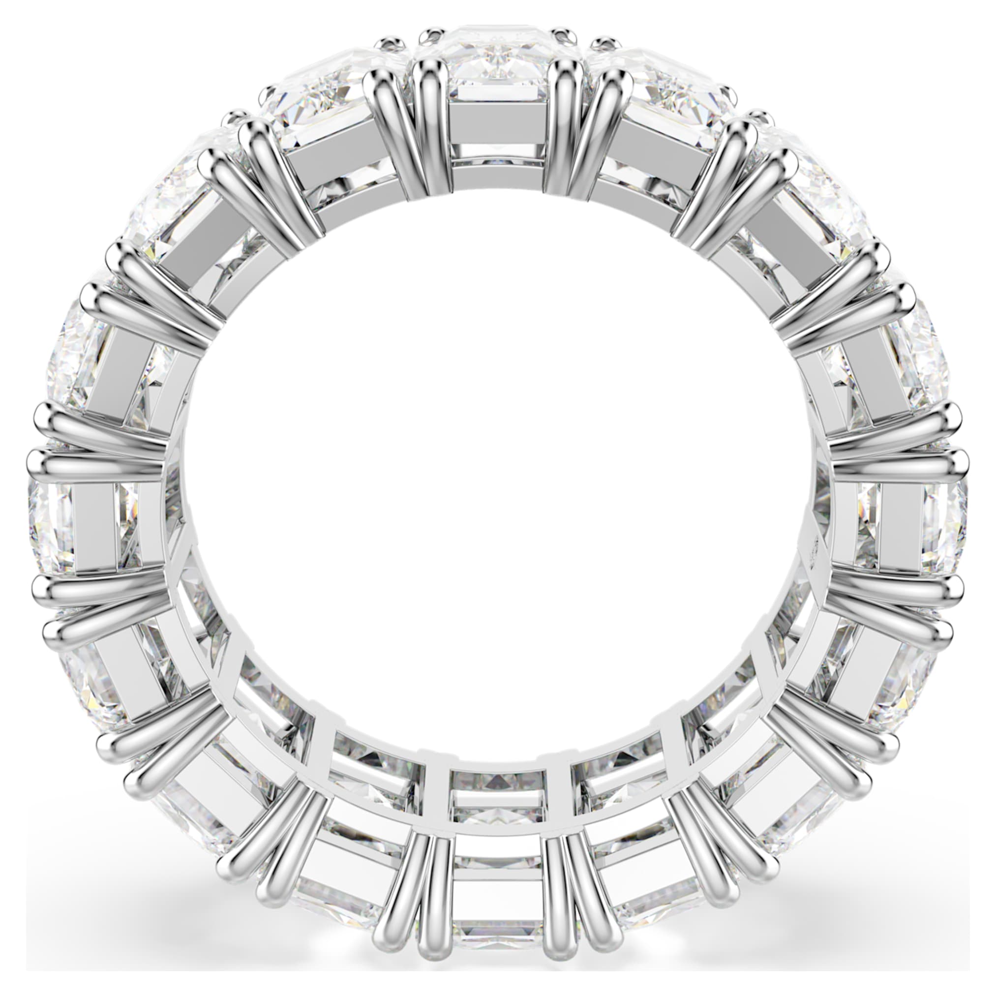 Swarovski Matrix Vittore ring Baguette cut, White, Rhodium plated
