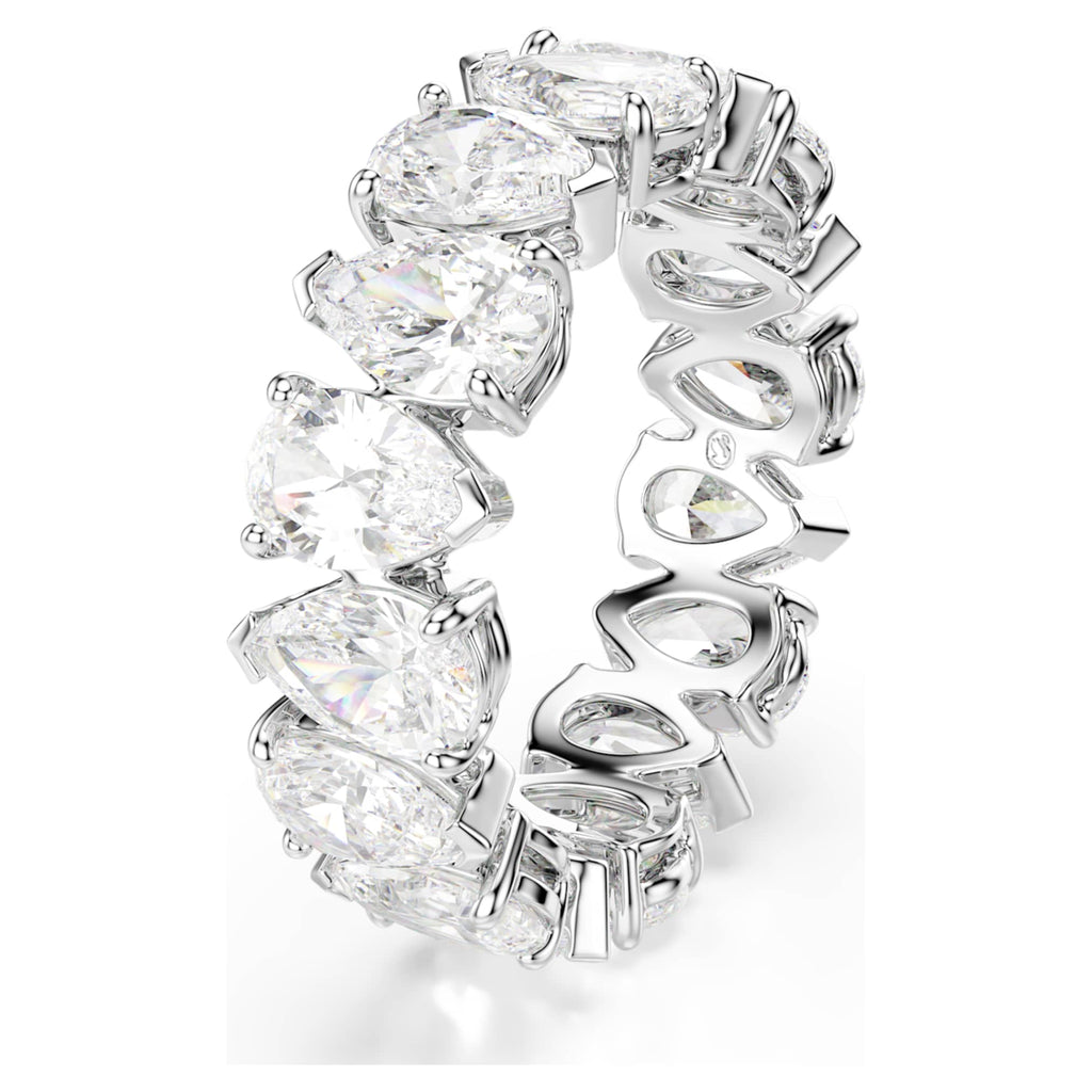 Swarovski Matrix Vittore ring Pear cut, White, Silver-tone finish