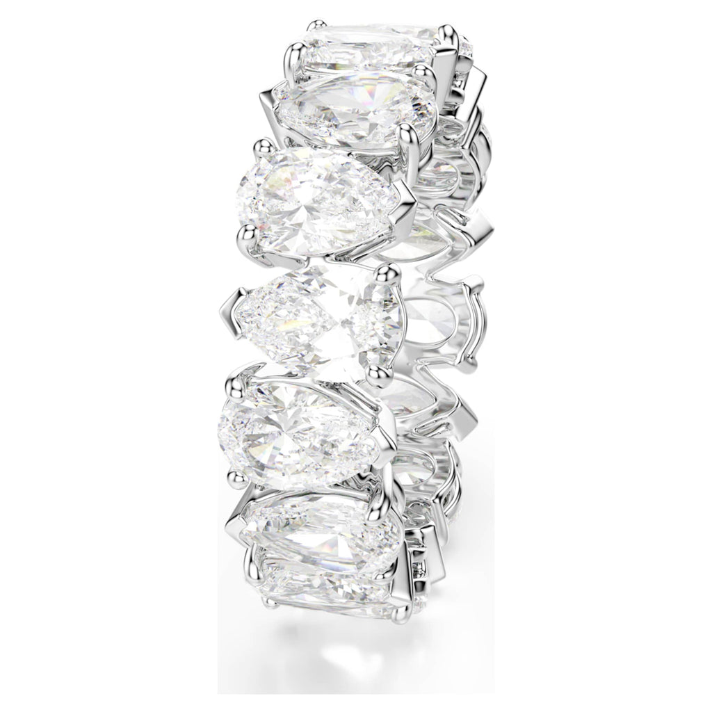 Swarovski Matrix Vittore ring Pear cut, White, Silver-tone finish