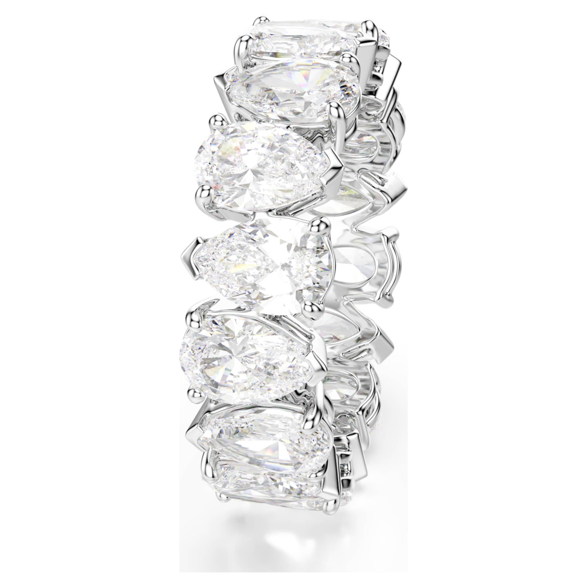 Swarovski Matrix Vittore ring Pear cut, White, Silver-tone finish