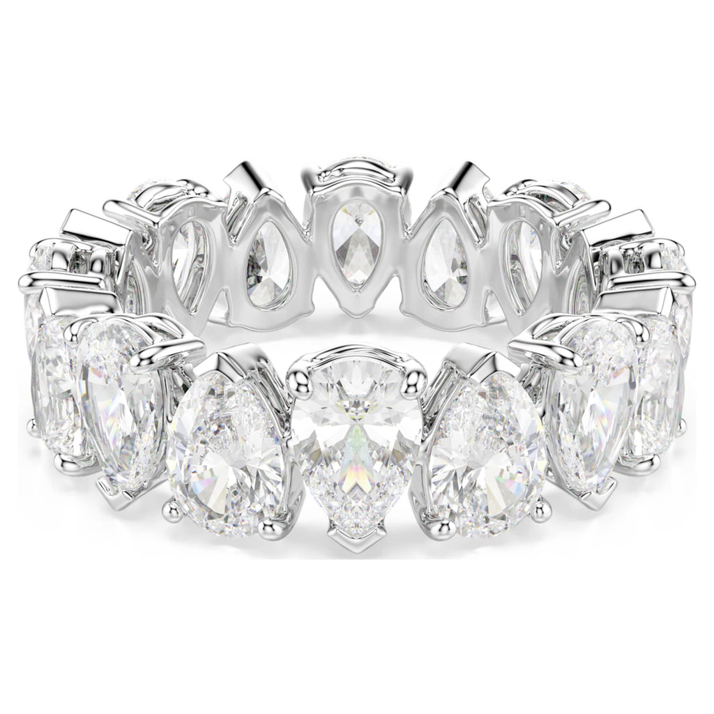 Swarovski Matrix Vittore ring Pear cut, White, Silver-tone finish