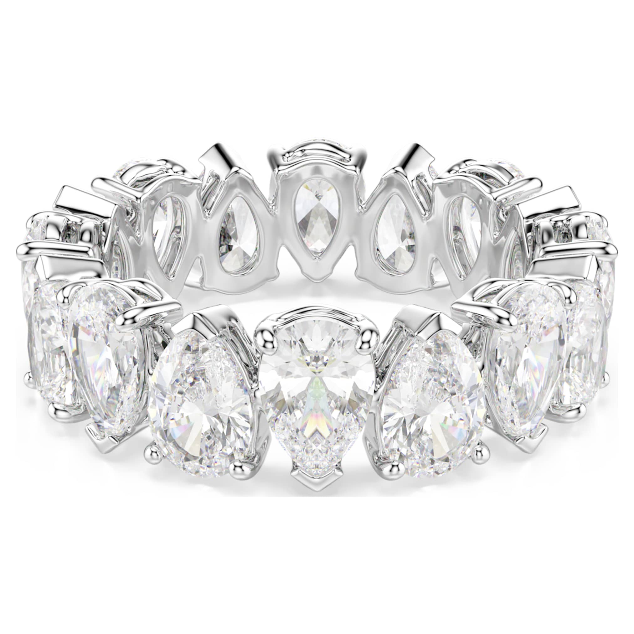 Swarovski Matrix Vittore ring Pear cut, White, Silver-tone finish