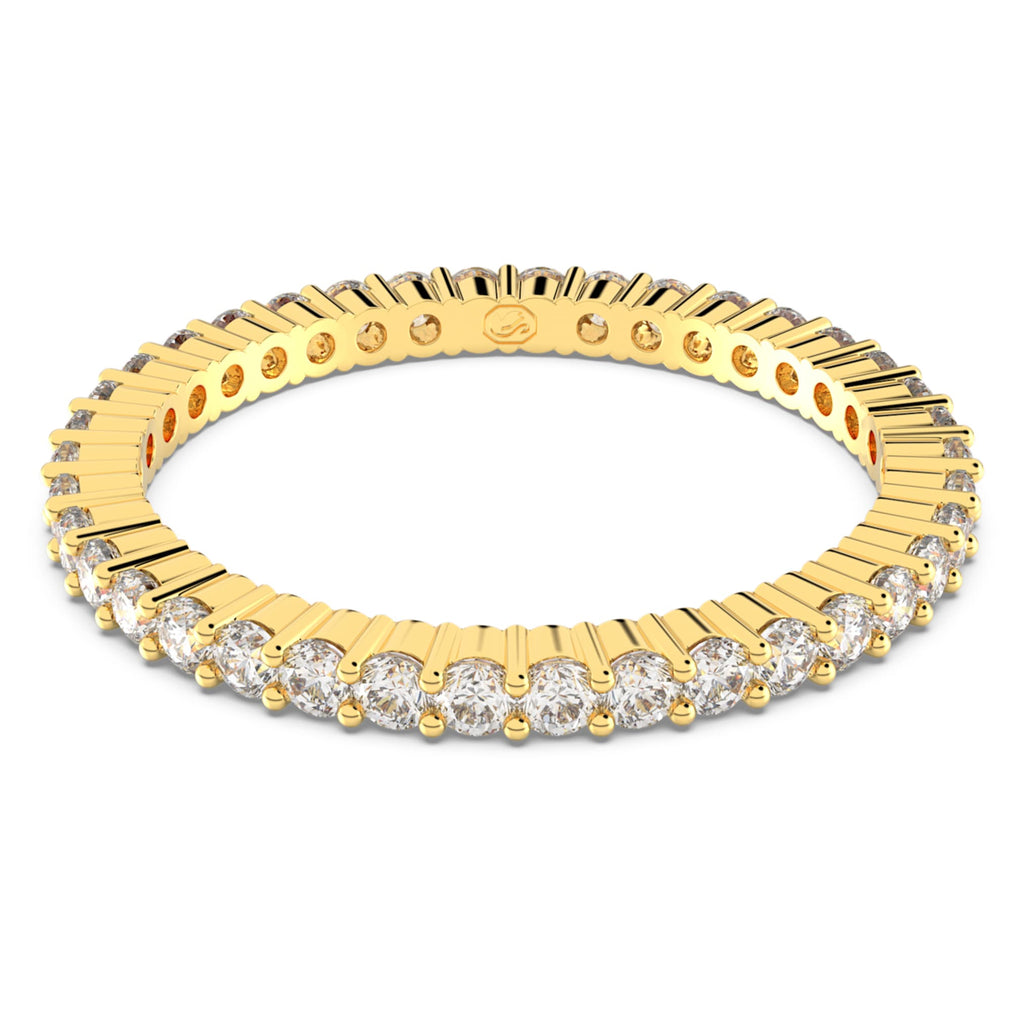 Swarovski Matrix Vittore ring Round cut, White, 18K gold finish