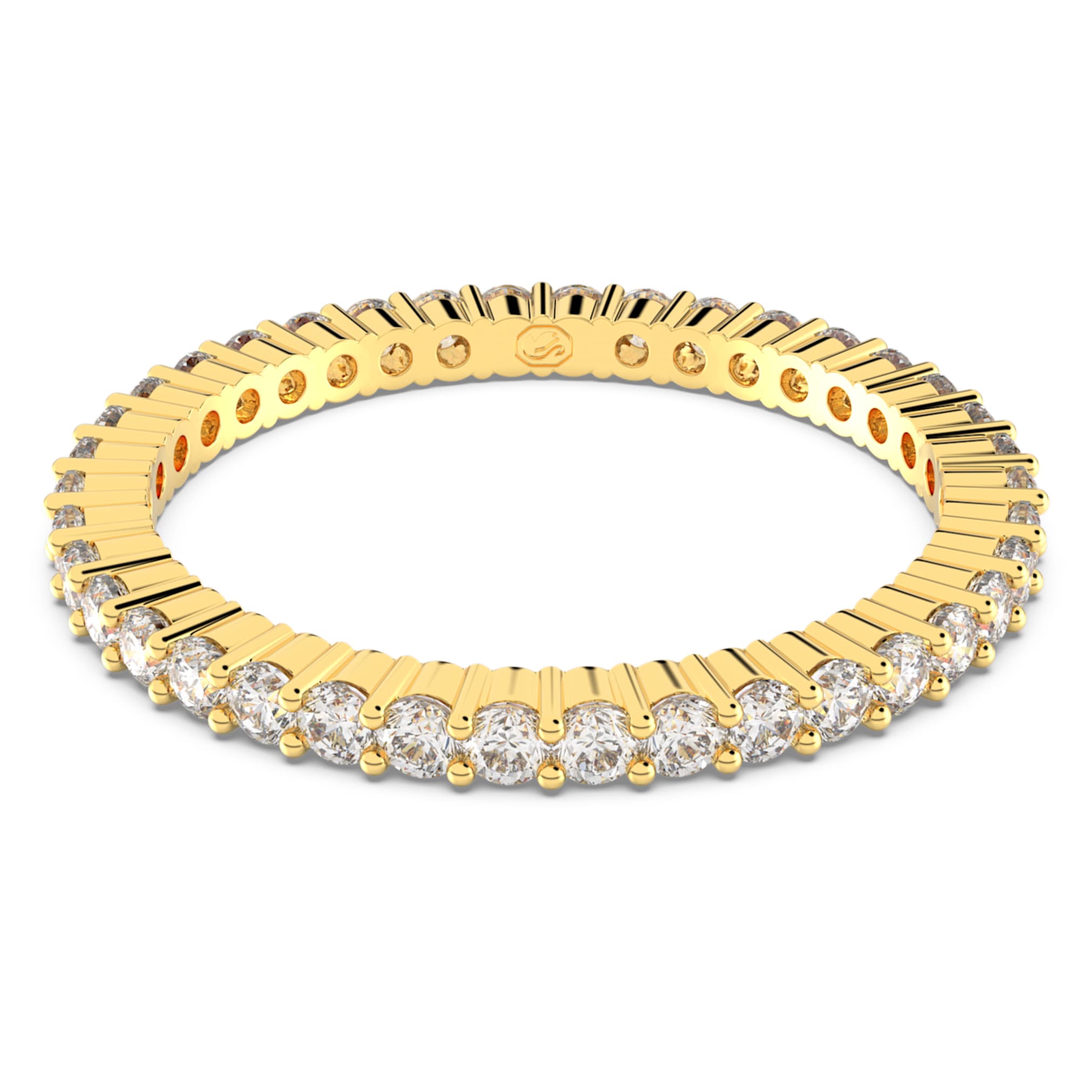 Swarovski Matrix Vittore ring Round cut, White, 18K gold finish