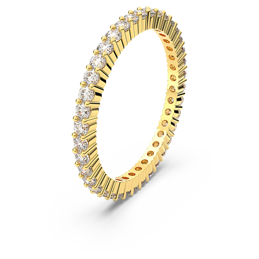 Swarovski Matrix Vittore ring Round cut, White, 18K gold finish