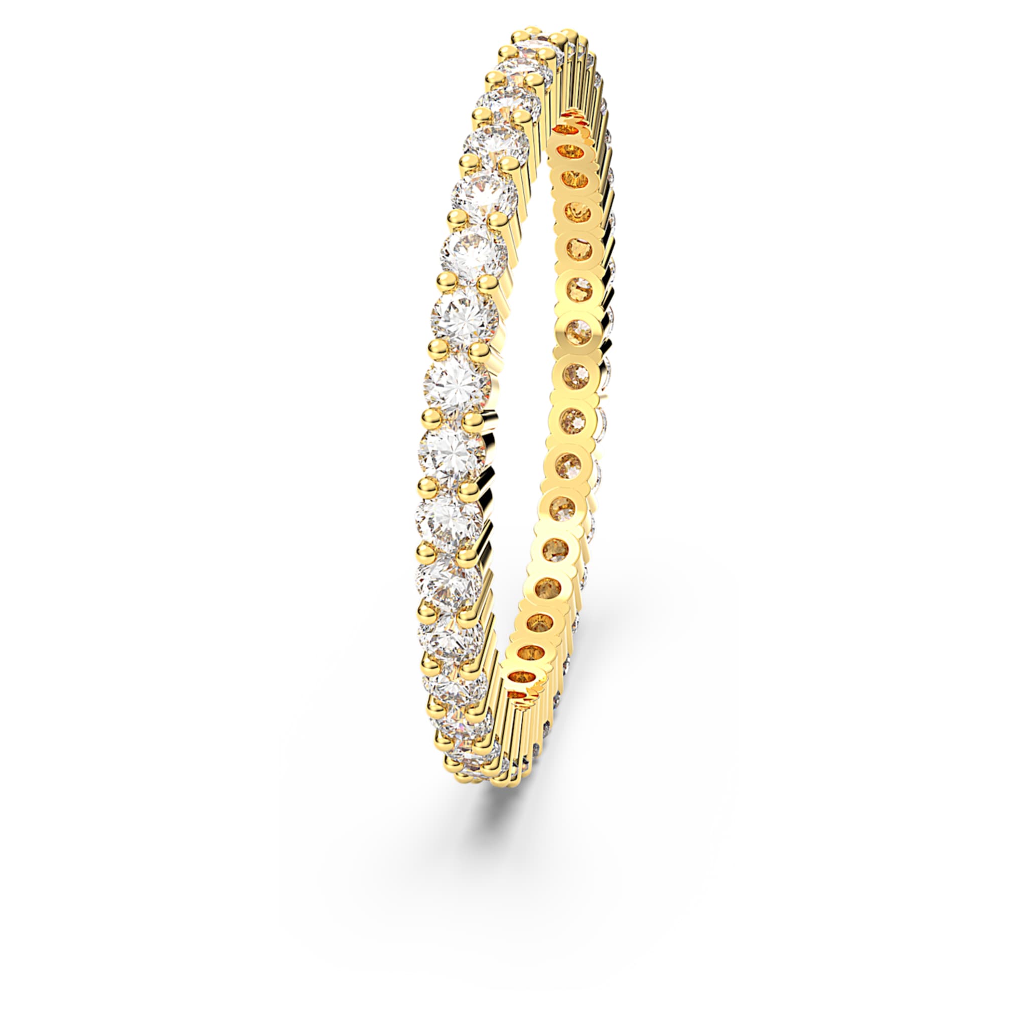 Swarovski Matrix Vittore ring Round cut, White, 18K gold finish