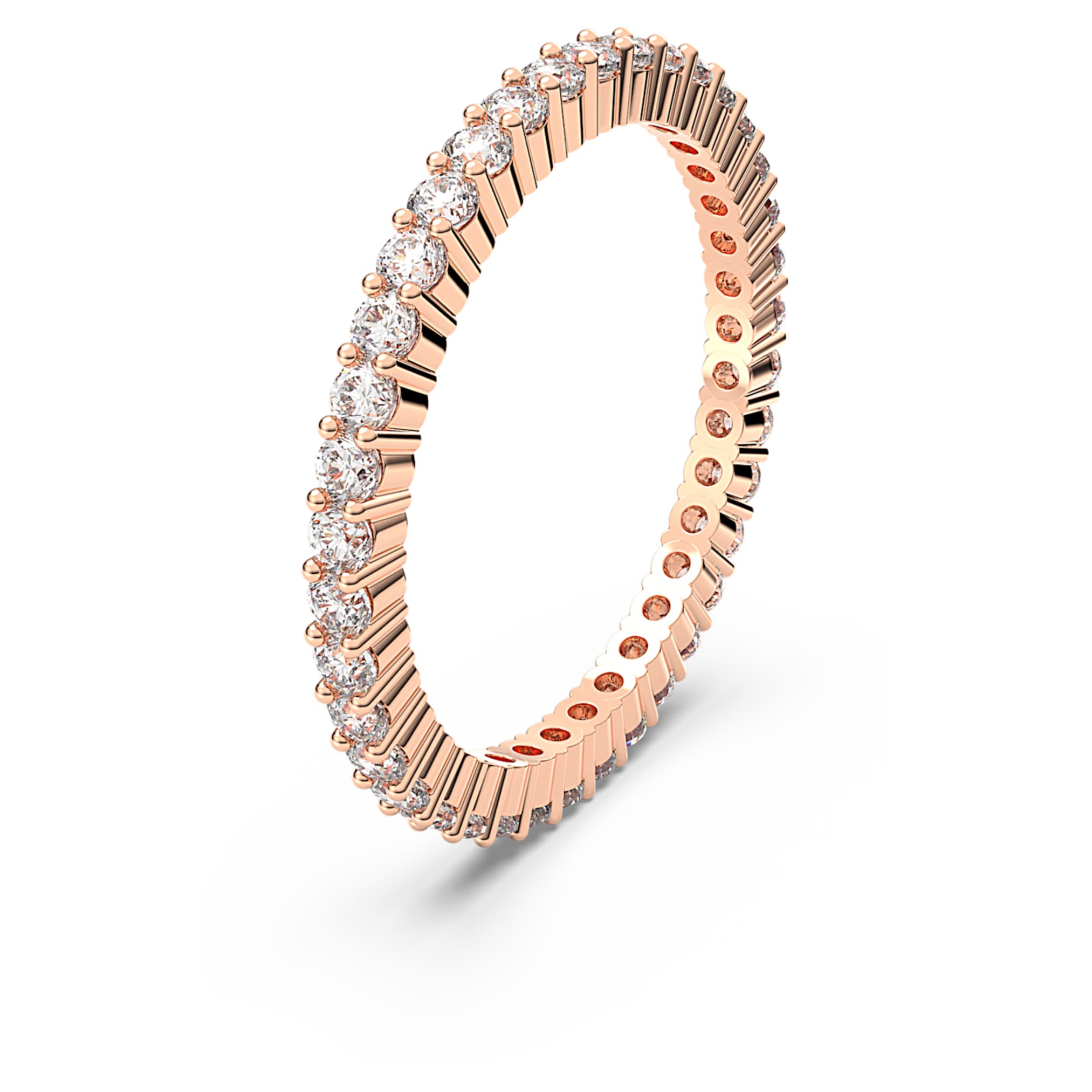 Swarovski Matrix Vittore ring Round cut, White, 18K rose gold finish