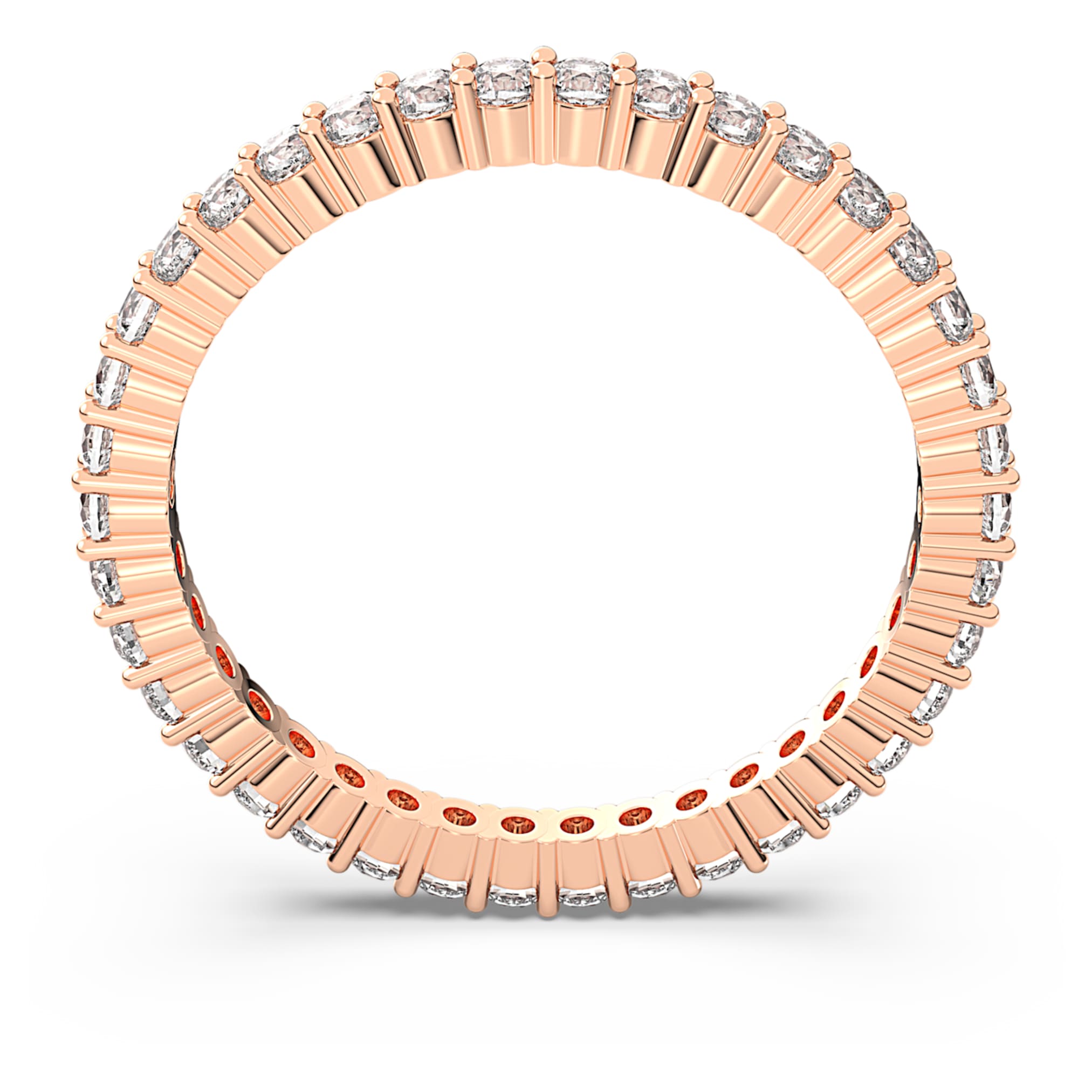 Swarovski Matrix Vittore ring Round cut, White, 18K rose gold finish