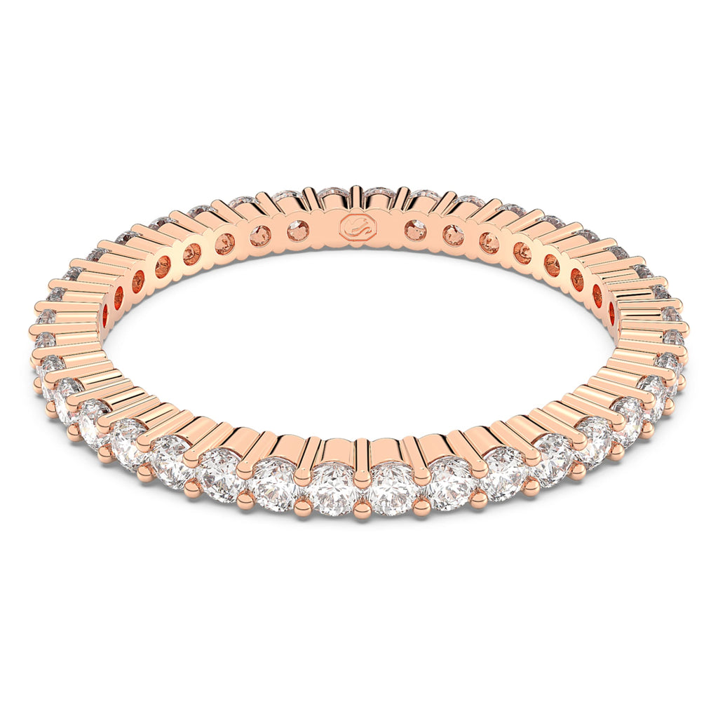 Swarovski Matrix Vittore ring Round cut, White, 18K rose gold finish