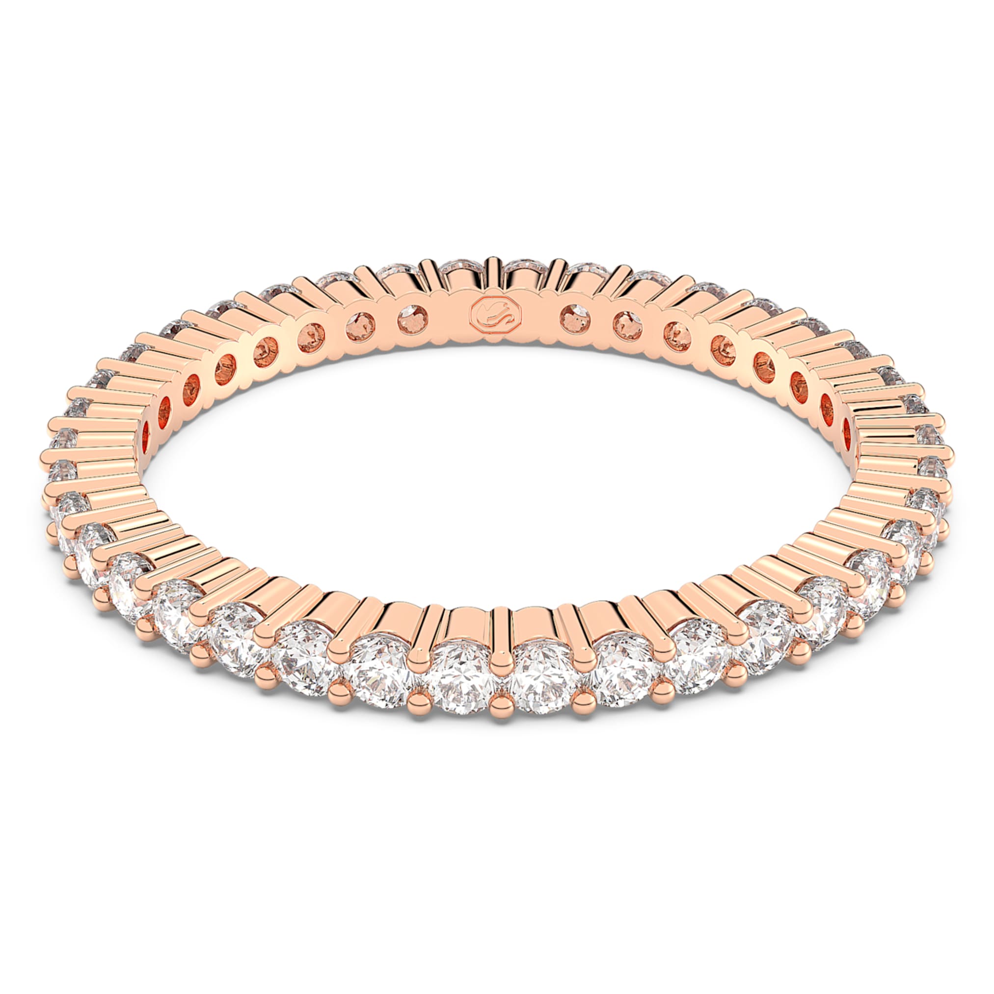 Swarovski Matrix Vittore ring Round cut, White, 18K rose gold finish