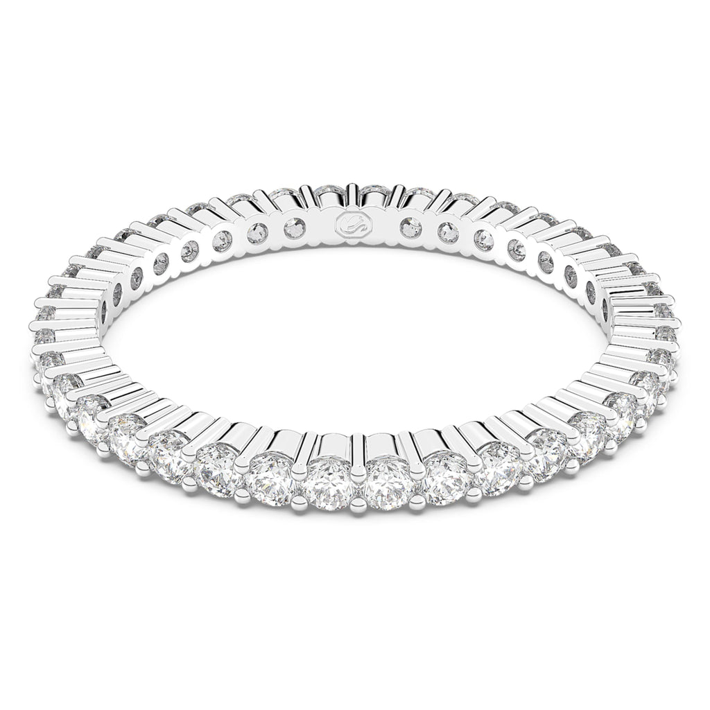 Swarovski Matrix Vittore ring Round cut, White, Silver-tone finish