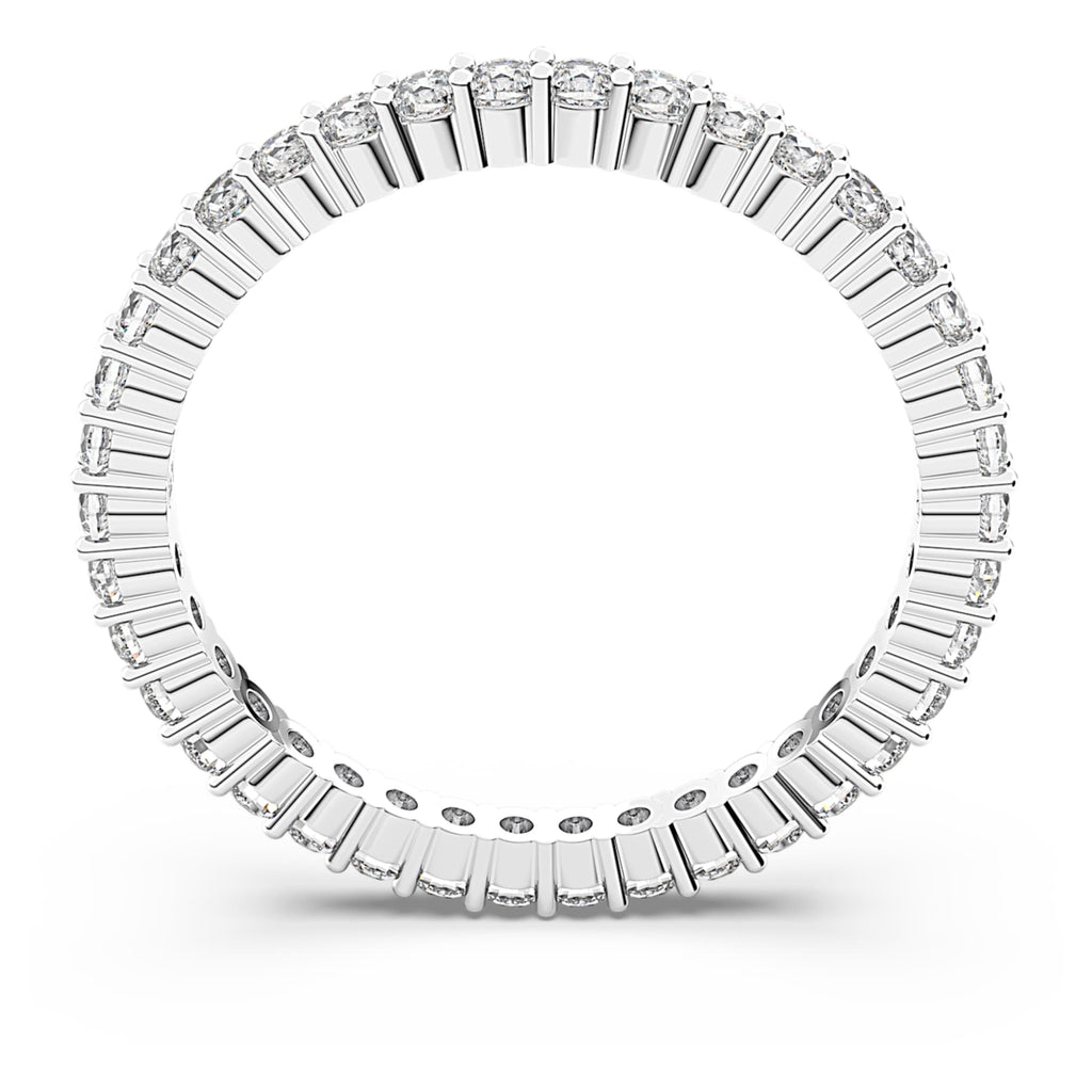 Swarovski Matrix Vittore ring Round cut, White, Silver-tone finish