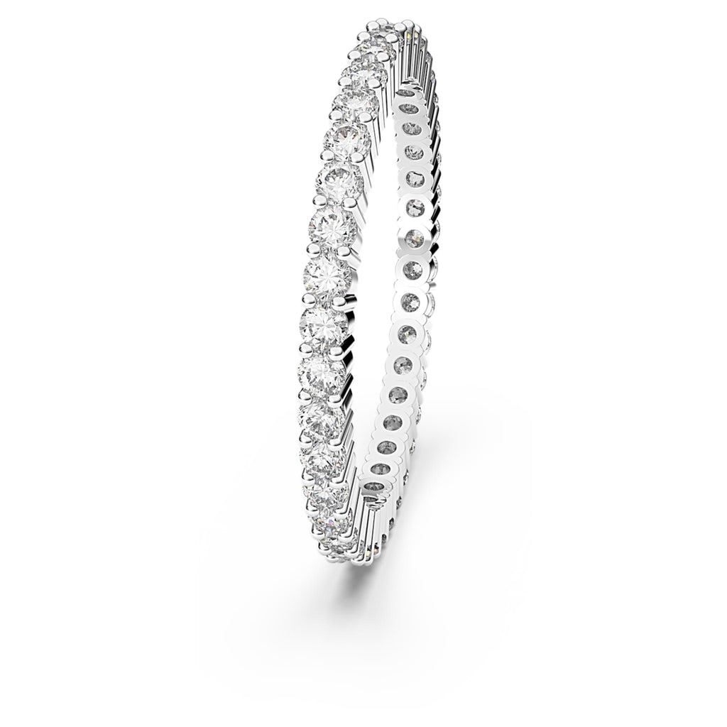 Swarovski Matrix Vittore ring Round cut, White, Silver-tone finish