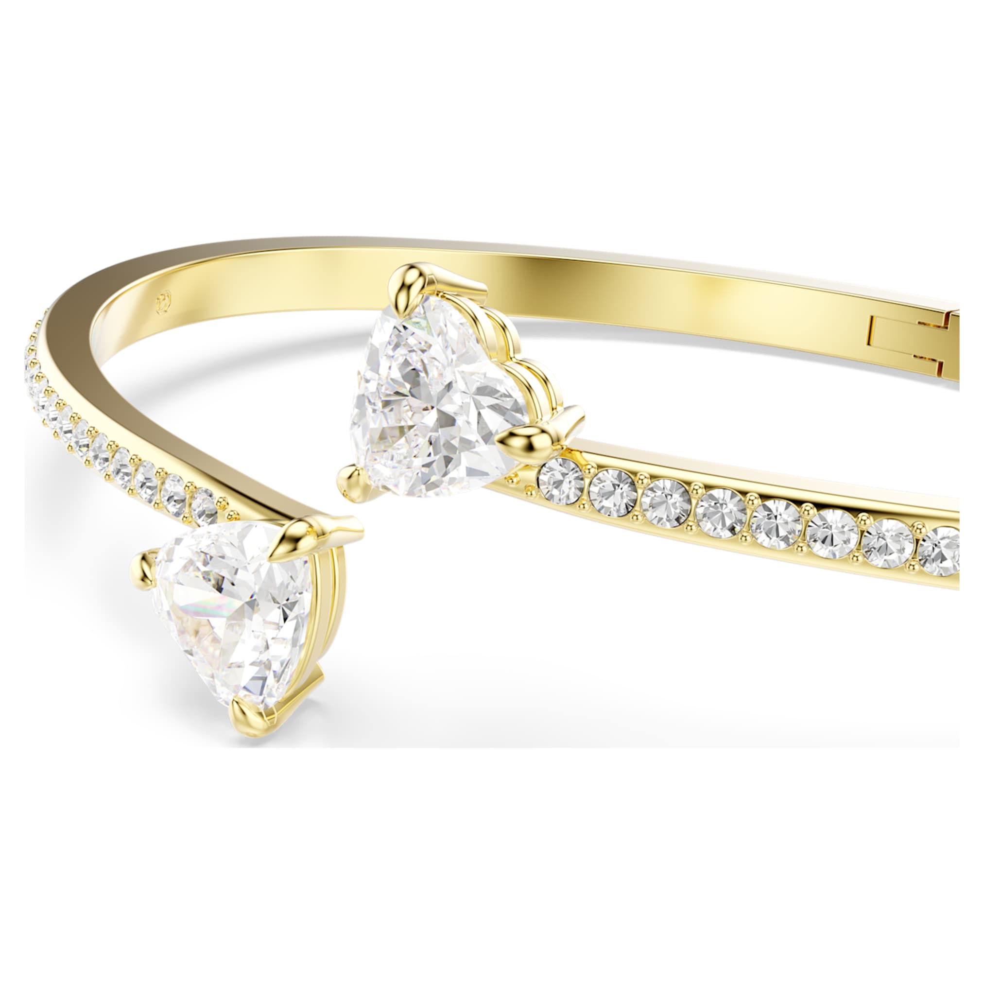 Swarovski Mesmera bangle Heart, White, 18K gold finish