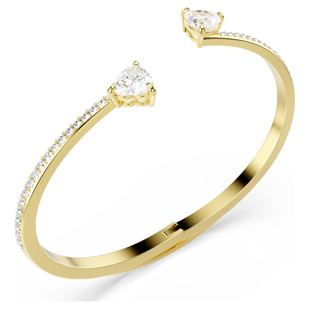 Swarovski Mesmera bangle Heart, White, 18K gold finish