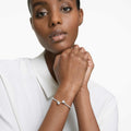 Swarovski Mesmera bangle Heart, White, 18K gold finish