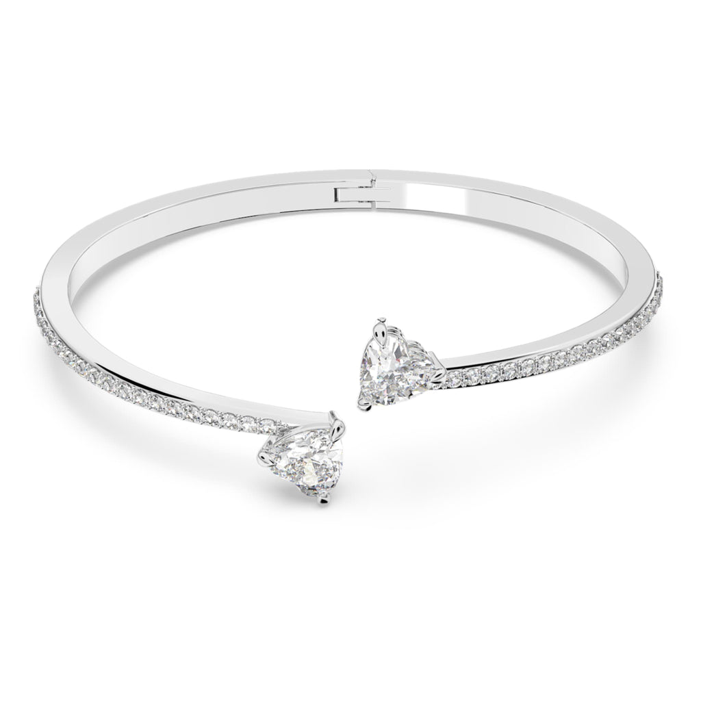 Swarovski Mesmera bangle Heart, White, Rhodium plated