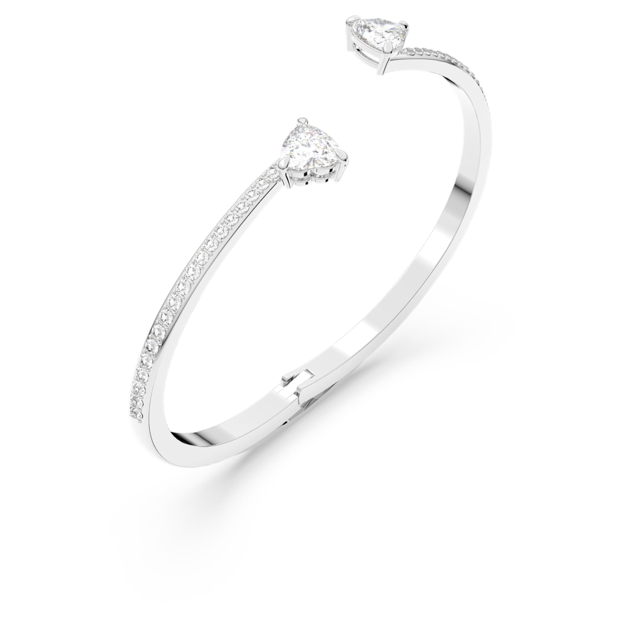 Swarovski Mesmera bangle Heart, White, Rhodium plated