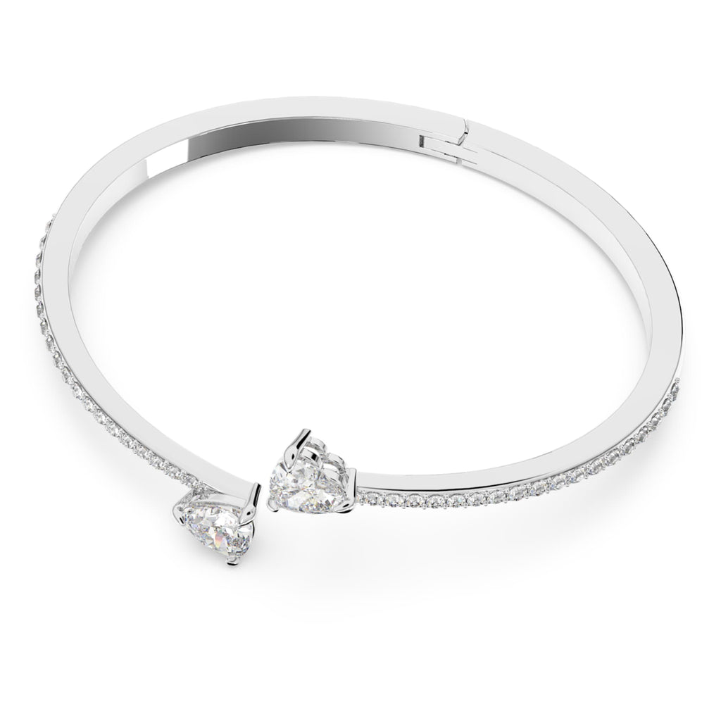 Swarovski Mesmera bangle Heart, White, Rhodium plated